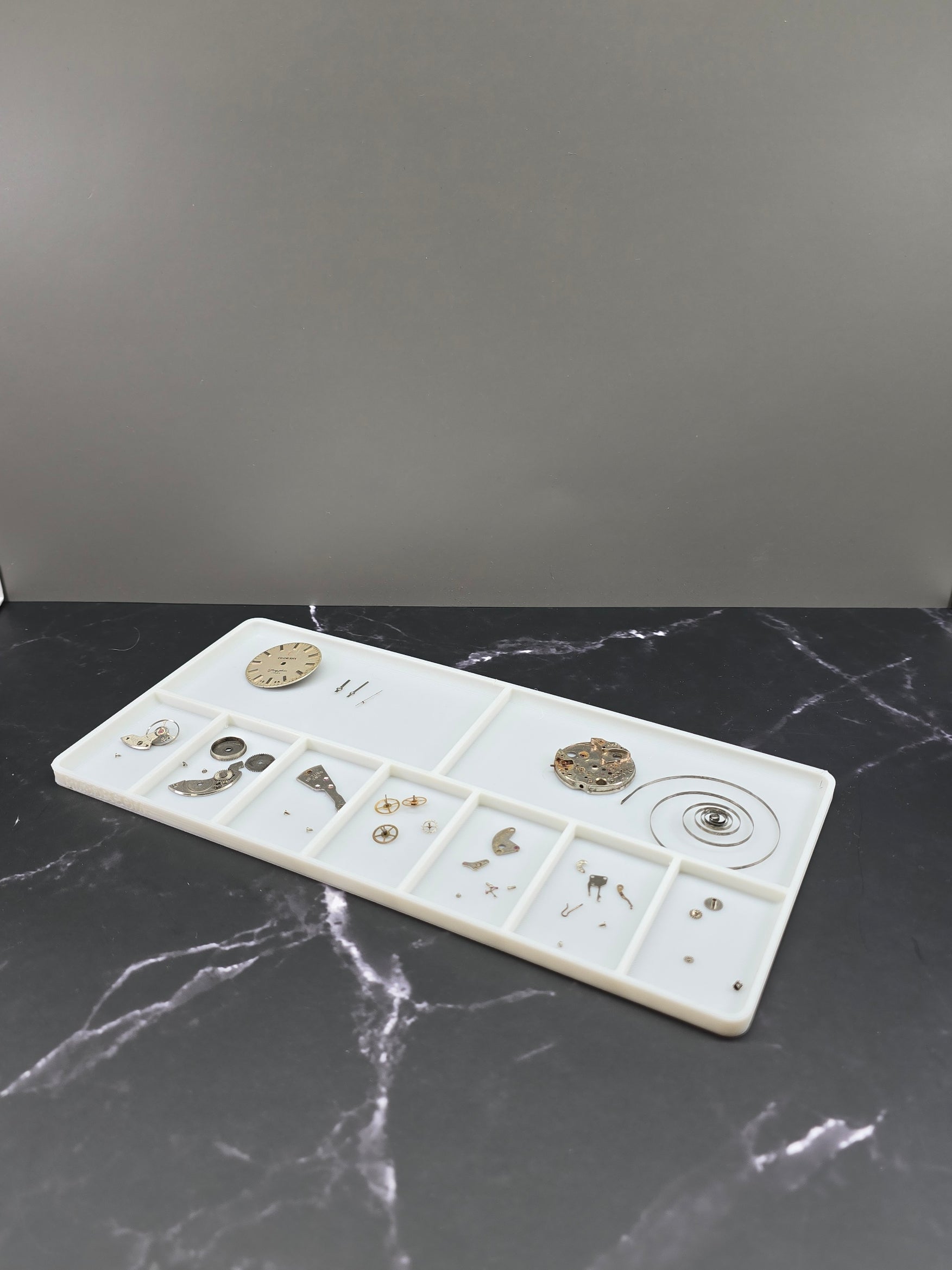 Watchmaker Parts tray with protective dust lid 3d printed