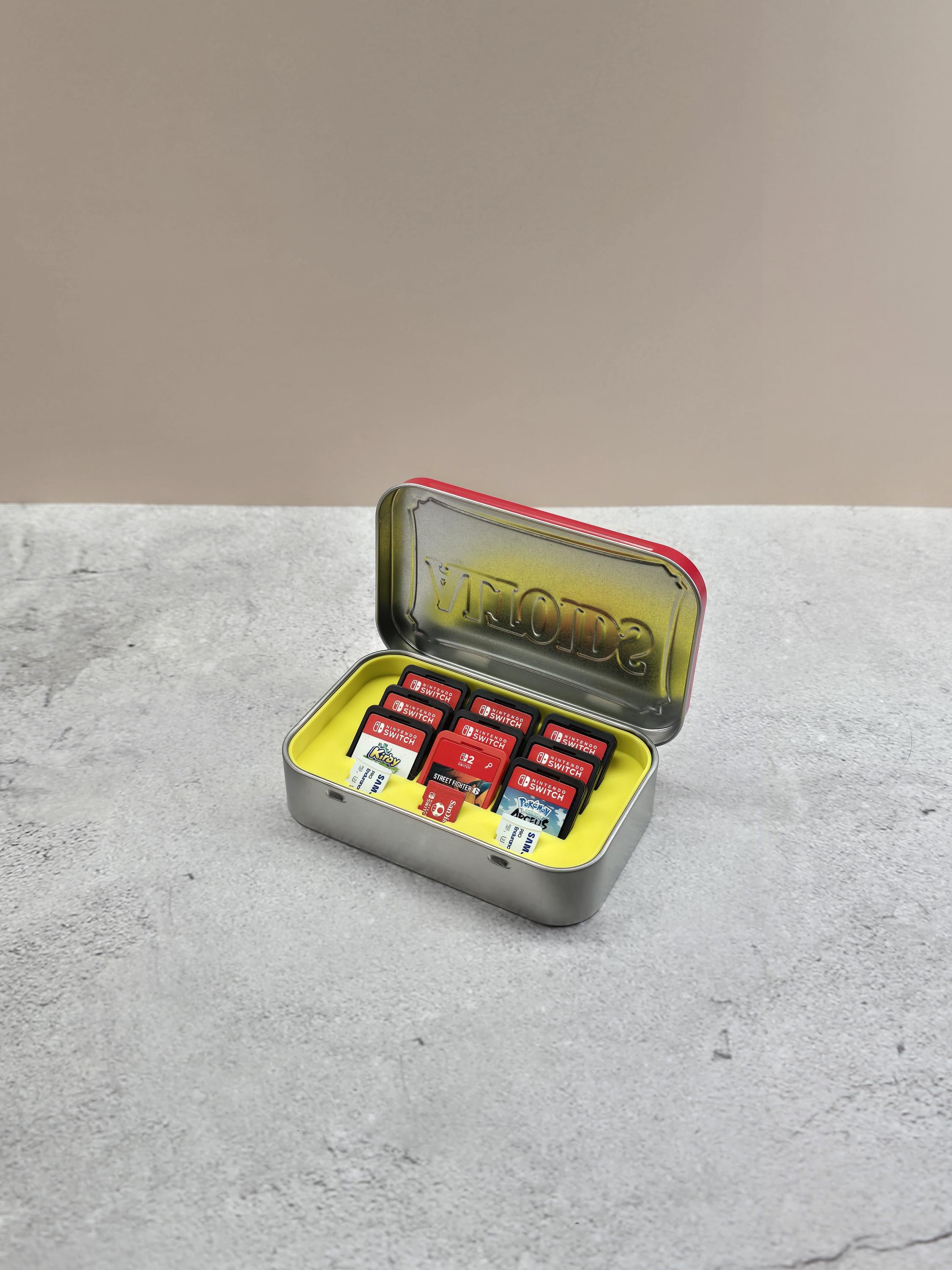 Altoids tin switch game holder with micro sd slots