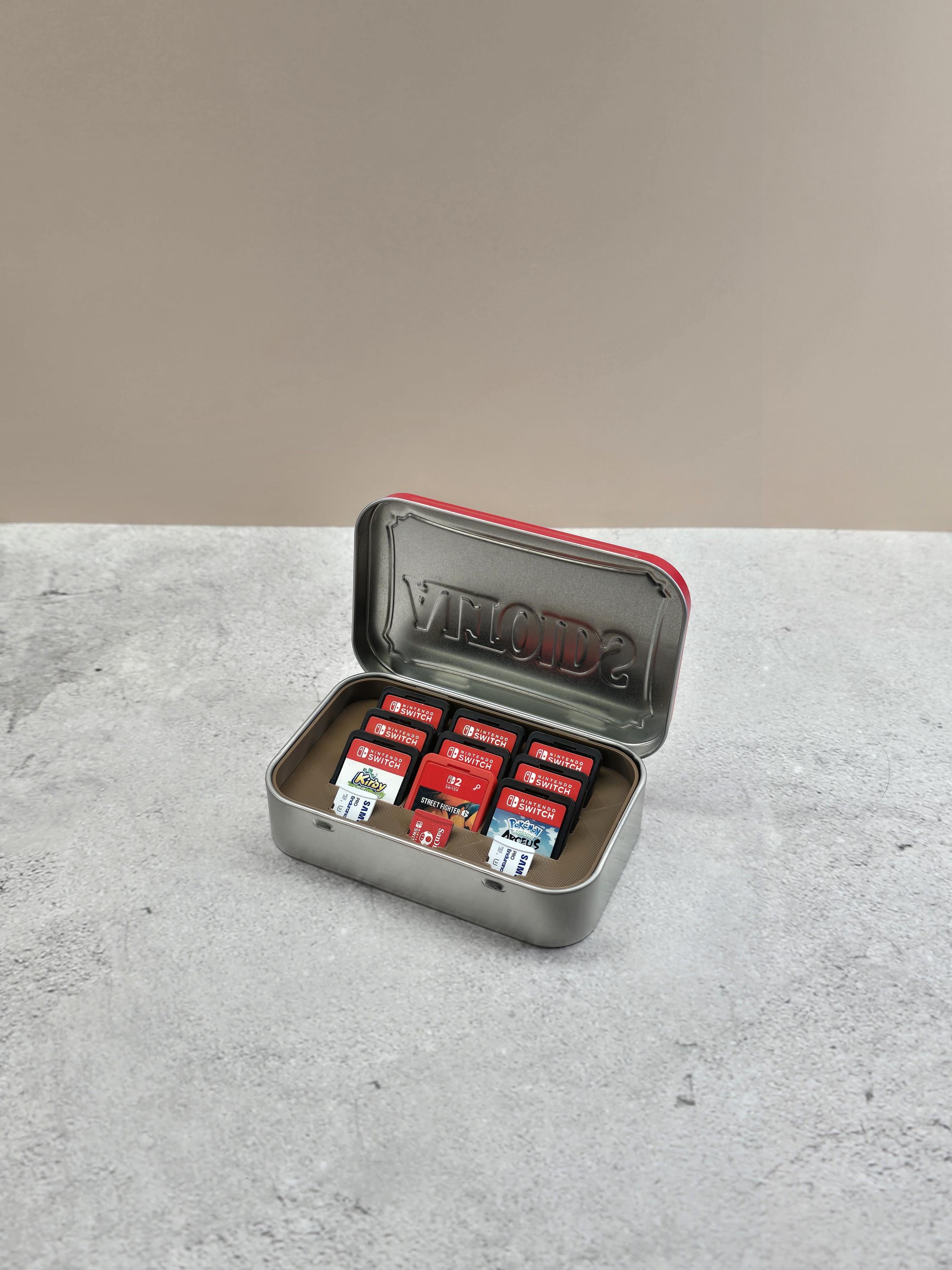 Altoids tin switch game holder with micro sd slots