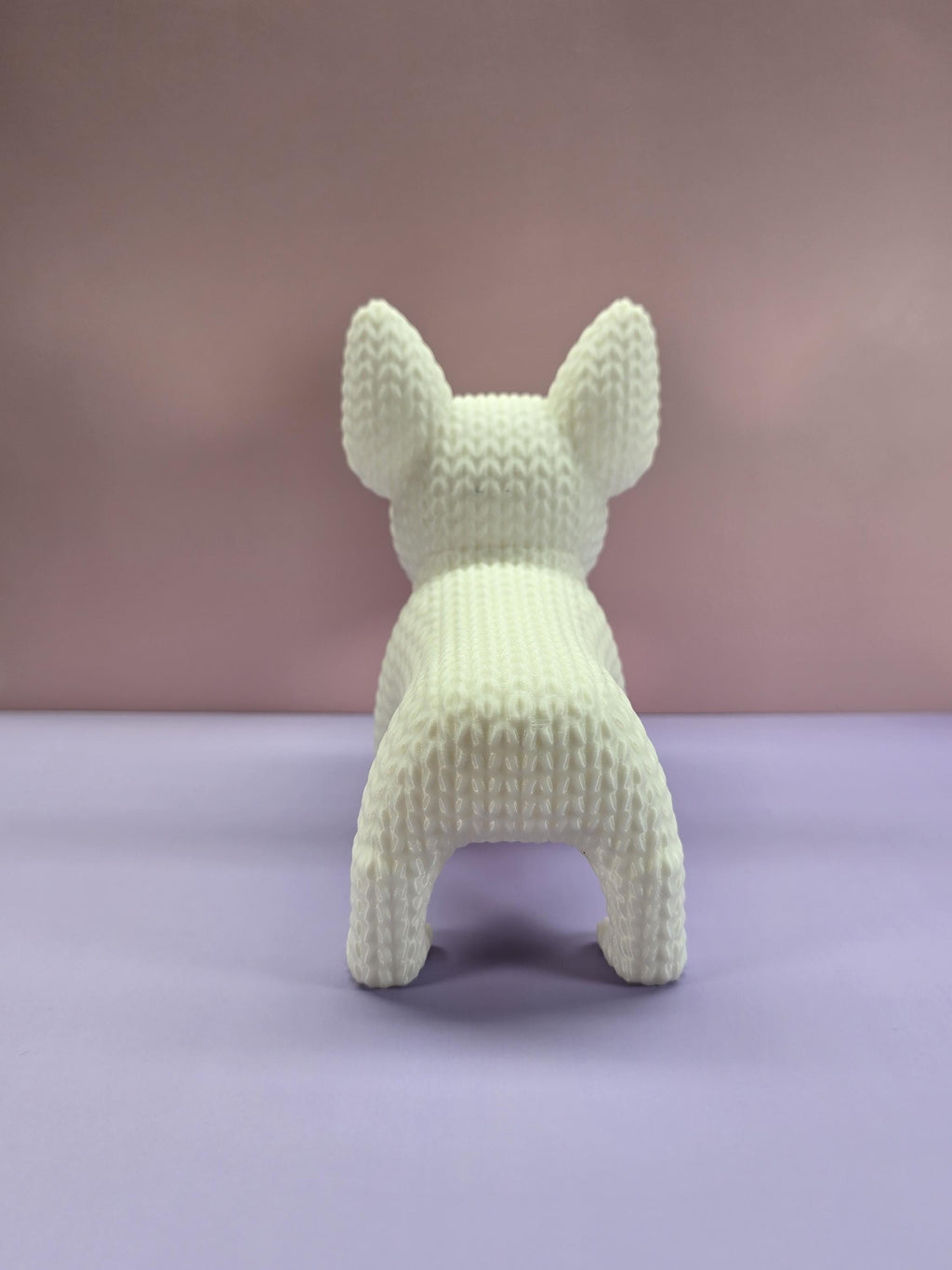 3d printed knitted French bulldog figurine 3 sizes available