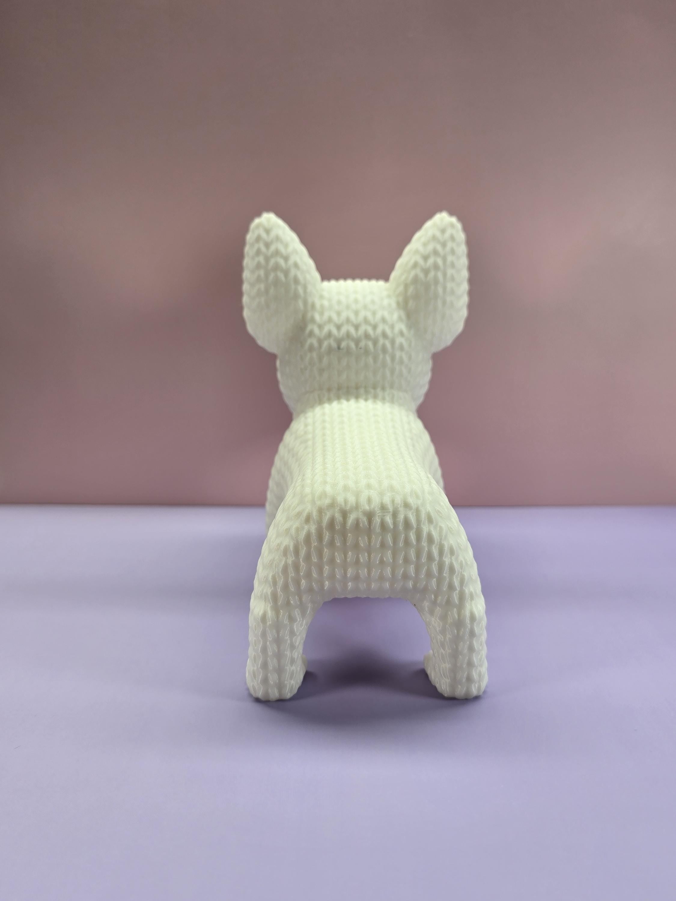 3d printed knitted French bulldog figurine 3 sizes available