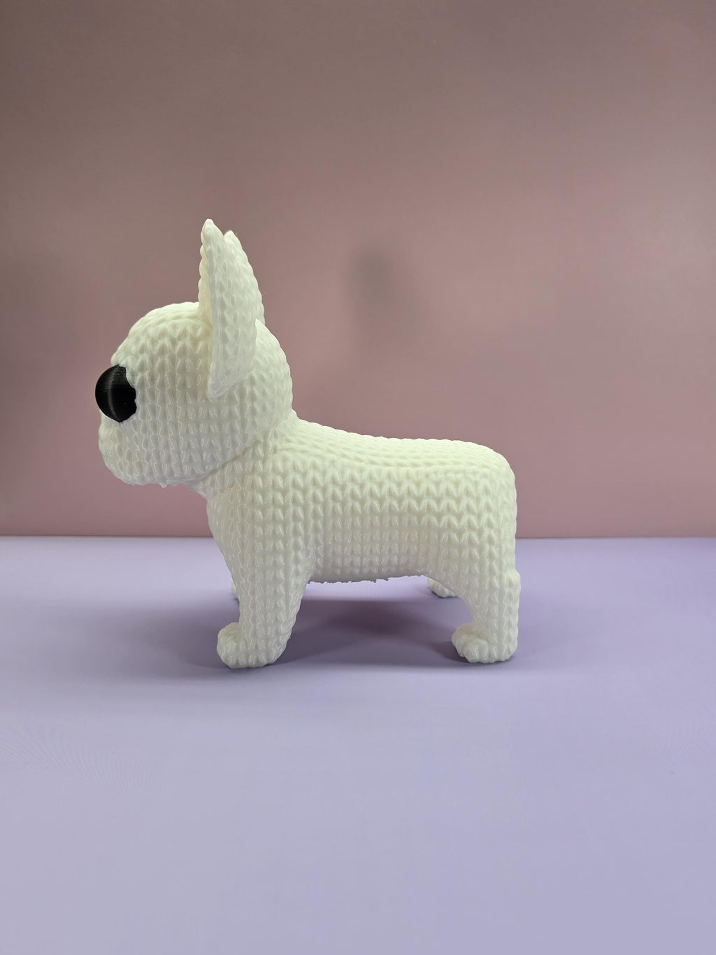 3d printed knitted French bulldog figurine 3 sizes available
