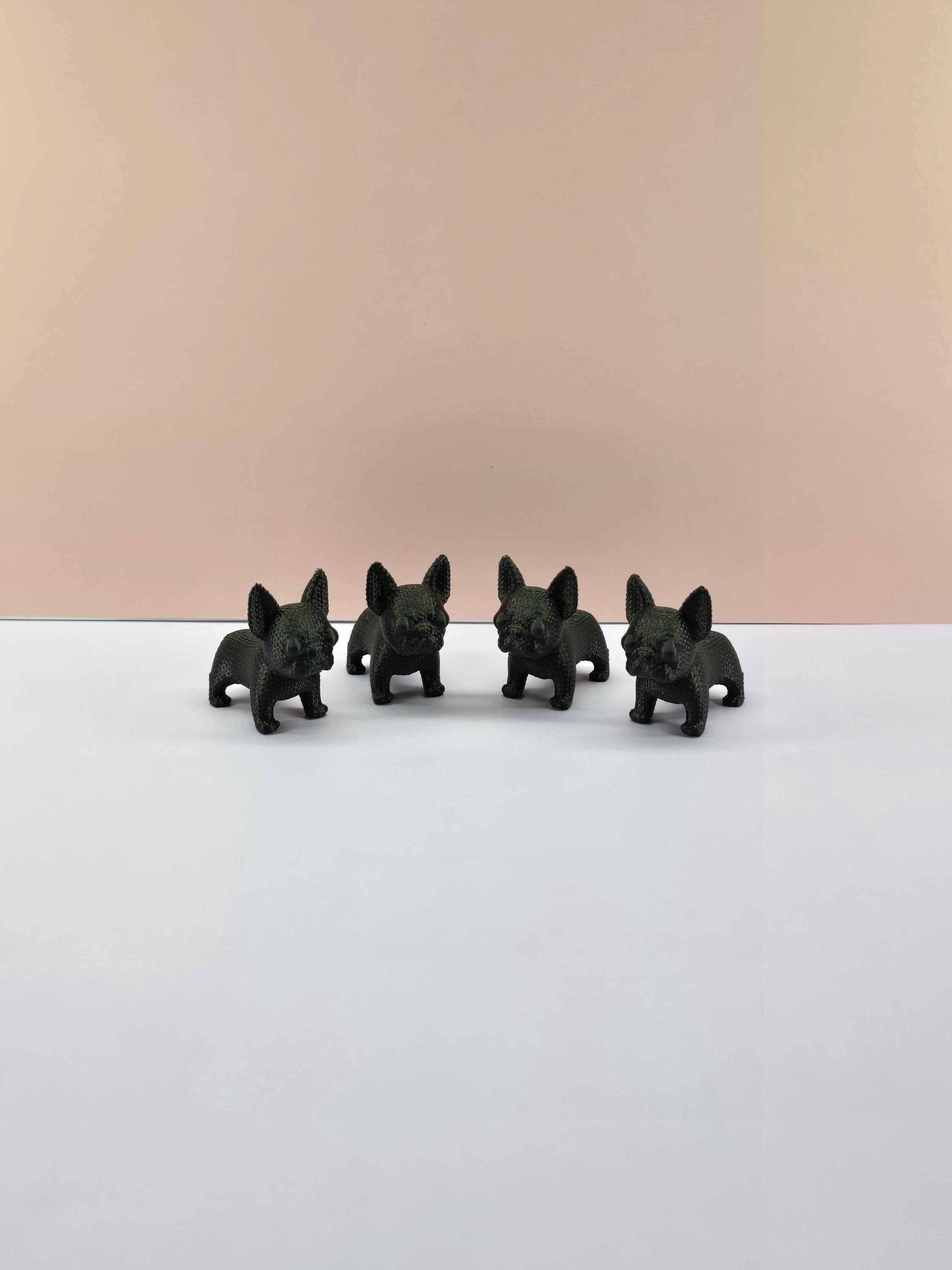 3d printed knitted French bulldog figurine 3 sizes available