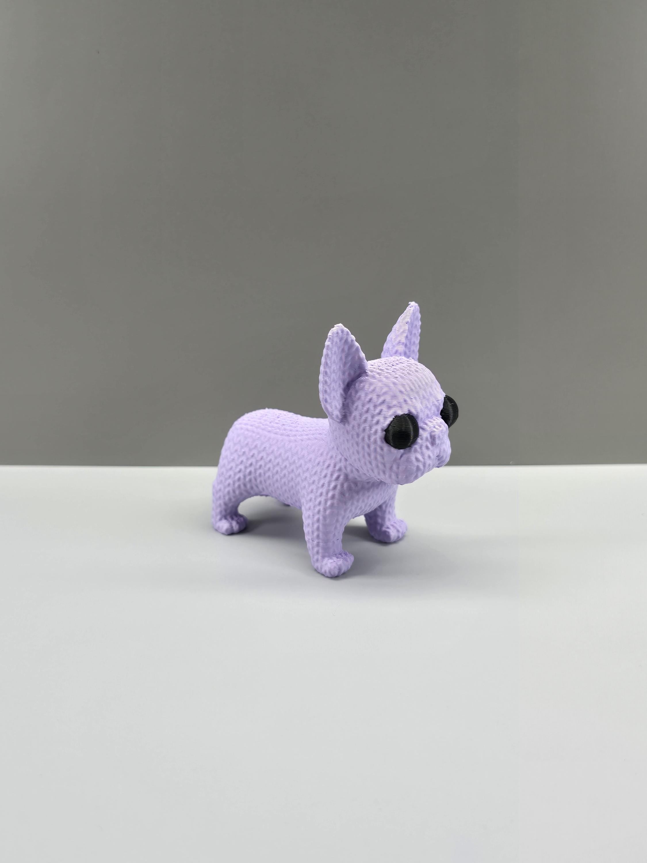 3d printed knitted French bulldog figurine 3 sizes available