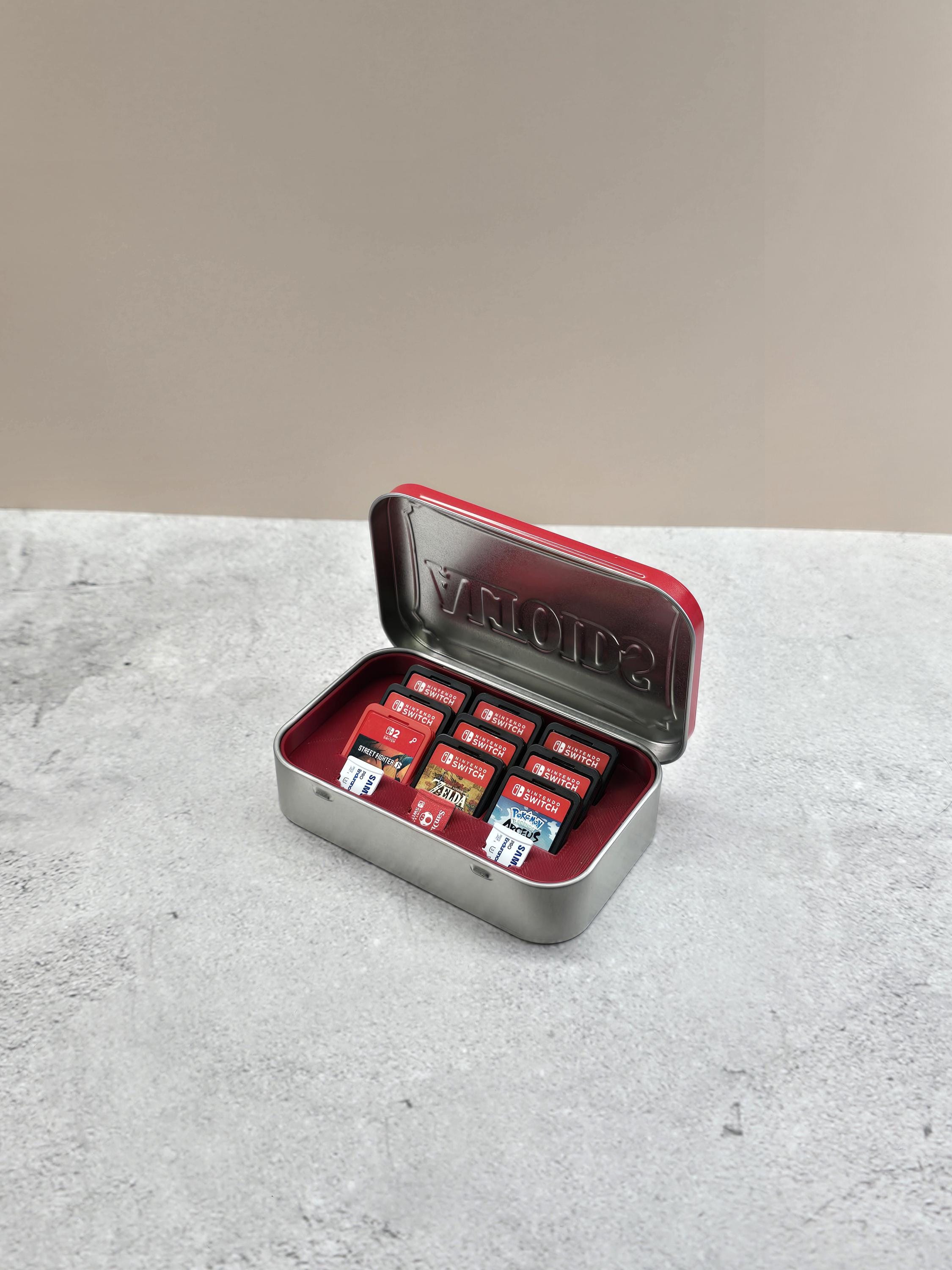 Altoids tin switch game holder with micro sd slots