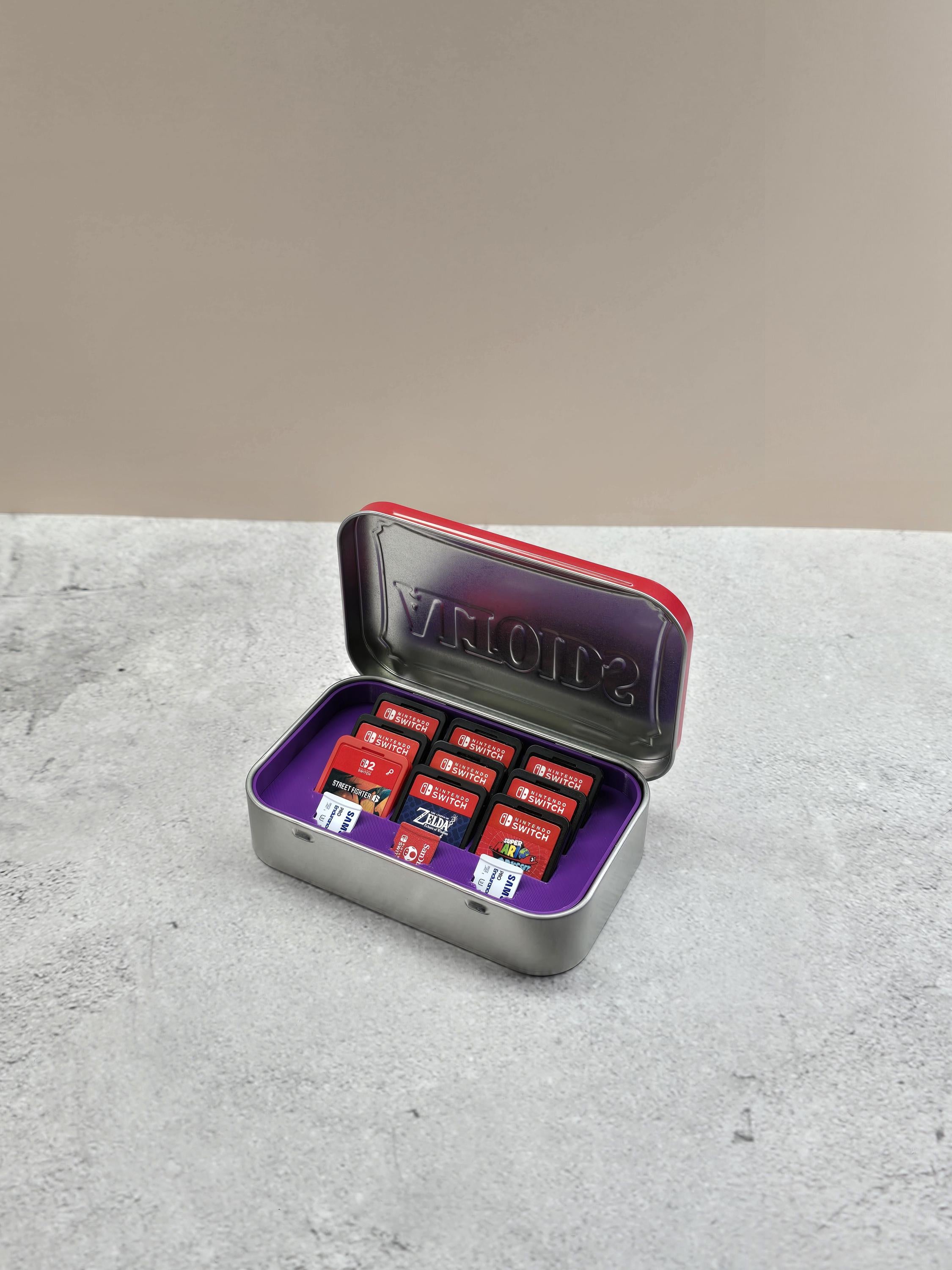 Altoids tin switch game holder with micro sd slots