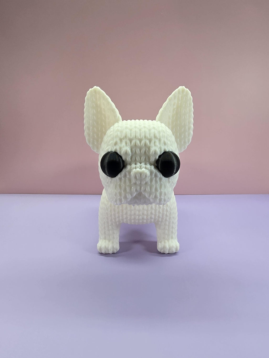 3d printed knitted French bulldog figurine 3 sizes available